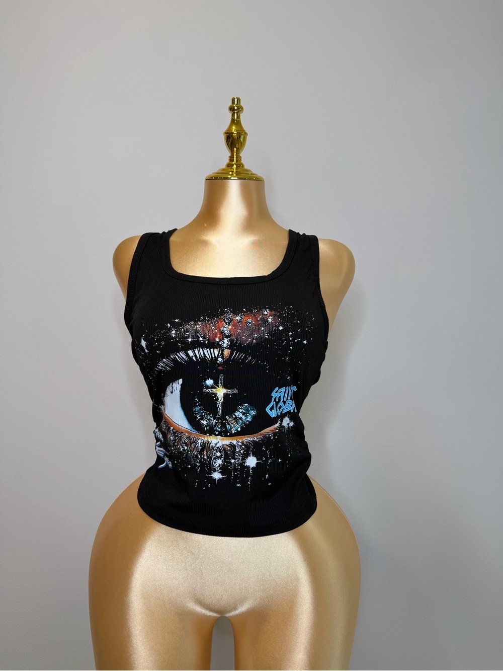 Saint Global Open Your Eyes Graphic Tank Top Black